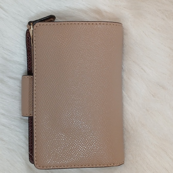 Coach Single Fold Medium Leather Wallet Tan - Picture 2 of 7